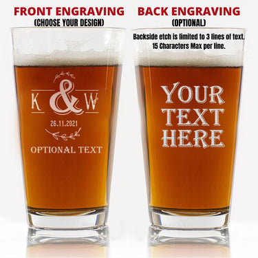 Custom Beer Glass Anniversary Gifts